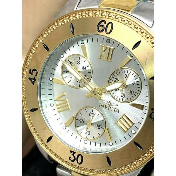 Invicta Women's Watch 21685 Angel Two Tone Stainless Steel Silver Dial Q…